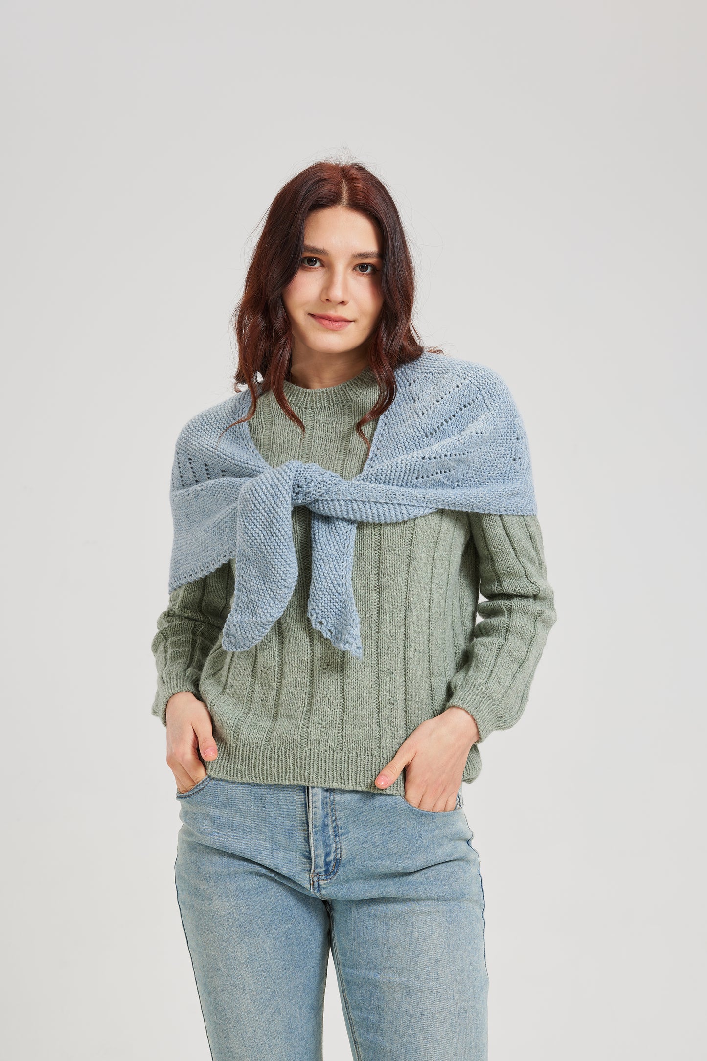 Fluid Drapery Knit Shawl