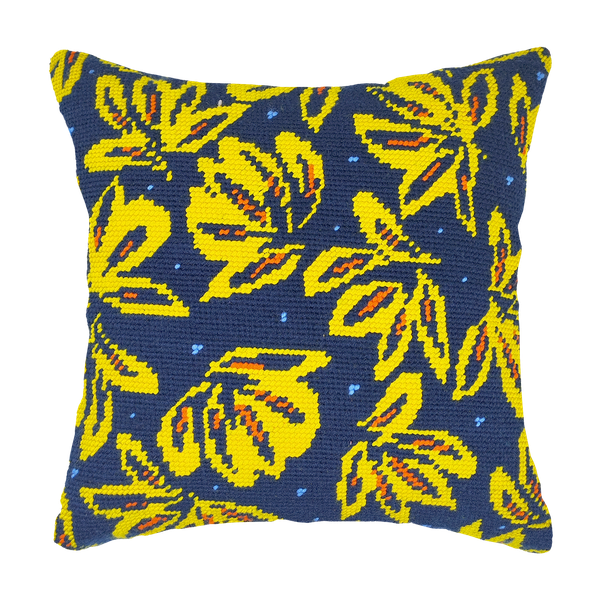 Yellow Hollow Flowers Pillow