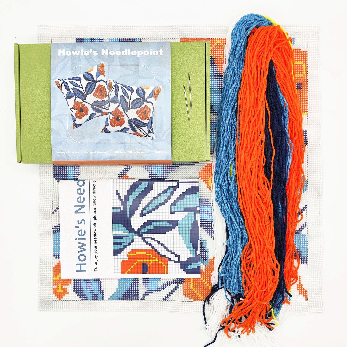 Orange Flowers Pillow