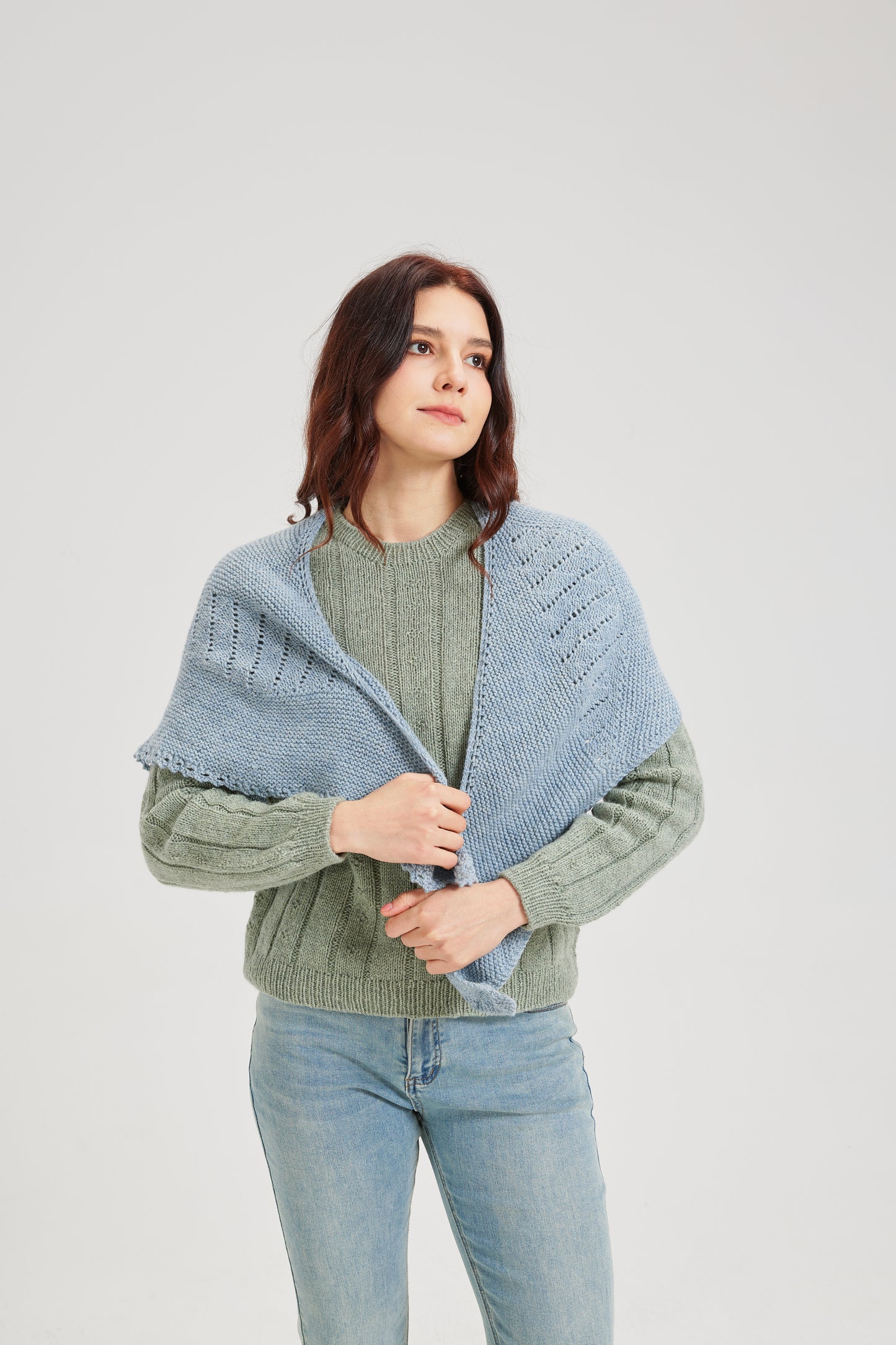 Fluid Drapery Knit Shawl