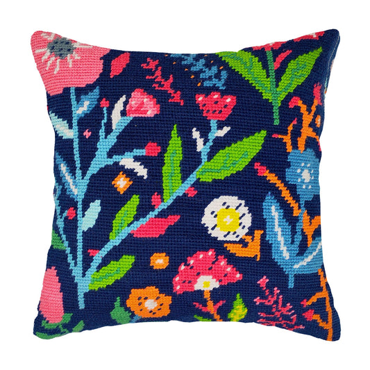 Stick Figure Flowers Pillow