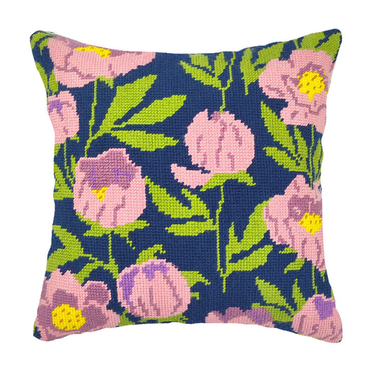 Pink Tulips Dark Pillow